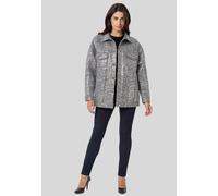 Outdoorjacke CIPO & BAXX "Jacken", Damen, Gr. M, silber, Stoff, 70% Polyester, 30% Viskose, bedruckt, regular fit normal, Jacken Outdoorjacke, mit grafischem Design (48706745-M) silber