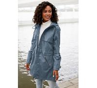 Outdoorjacke FRENCH CONNECTION Gr. S (36/38), blau Damen Jacken Lange Saumschlitz mit Druckknöpfen auf der Rückseite (66133963-S) blau