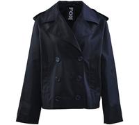 Outdoorjacke FUCHS SCHMITT, Damen, Gr. 42, blau (navy), Web, Obermaterial: 58% Baumwolle, 42% Polyester, clean, unifarben, normal, Jacken Outdoorjacke, mit Schulterklappen (99898115-42)