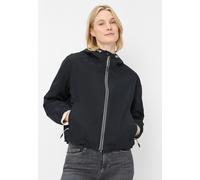 Outdoorjacke FUCHS SCHMITT, Damen, Gr. 46, marine, Web, Obermaterial: 100% Polyester, unifarben, regular fit normal, hoch geschlossener Ausschnitt, elastischer Bund, Jacken Outdoorjacke, mit Kapuze, R