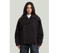 Outdoorjacke G-STAR "Cape-Jacke mit 4 Taschen", Damen, Gr. L, dk schwarz, Obermaterial: 50% Polyester, 40% Polyester, 10% Viskose, Jacken Outdoorjacke (14795336-L) dk schwarz