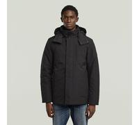 Outdoorjacke G-STAR "Clean Vodan Padded Hooded Jacket", Damen, Gr. XL, dk schwarz, Web, Obermaterial: 54% Elastomultiester, 46% Polyester, unifarben, regular fit normal, Jacken Outdoorjacke, mit abneh