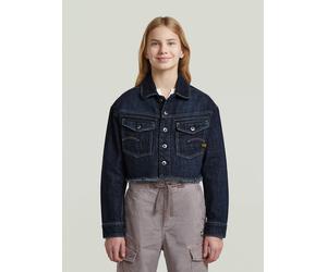 Outdoorjacke G-STAR "Girls Cropped Denim Jacke", Kinder, Gr. 6, blau (schwarz), Obermaterial: 100% Baumwolle, Jacken Outdoorjacke (41399351-6) schwarz