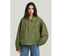 Outdoorjacke G-STAR "Oversized Cropped Jacke", Damen, Gr. M, grün (four leaf clover gd), Obermaterial: 70% Baumwolle, 30% Baumwolle, Jacken Outdoorjacke (26786858-M) four leaf clover gd