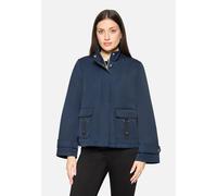 Outdoorjacke BETTY BARCLAY "Damen gerader Schnitt", Damen, Gr. 36, dunkelblau, Obermaterial: 65% Polyester, 35% Baumwolle; Futter: 55% Viskose, 45% Polyester, lässig geschnitten, Jacken Outdoorjacke (