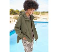 Outdoorjacke HEINE, Damen, Gr. 38, grün (khaki), 63% Baumwolle, 31% Polyester, 6% Polyamid, unifarben, Jacken Outdoorjacke (79757435-38) khaki