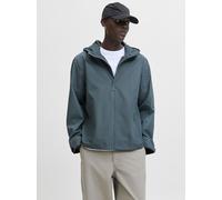 Outdoorjacke JACK & JONES "JJEFLYNN FUNCTIONAL JACKET NOOS", Herren, Gr. M, grau (stormy weather), Web, Obermaterial: 100% Polyester, unifarben, regular fit hüftlang, hoch geschlossener Ausschnitt, Ja