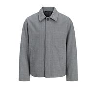 Outdoorjacke JACK & JONES "JJEHARRIS SHORT COAT SN", Herren, Gr. XL, grau (light grau melange checks:check), Web, Obermaterial: 75% Polyester, 20% Wolle, 5% sonstige Fasern, kariert, meliert, regular 