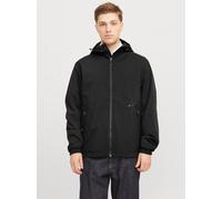 Outdoorjacke JACK & JONES "JJEURBAN Jacke mit Kapuze, elastischem Bund und Taschen", Herren, Gr. M, schwarz, Web, Obermaterial: 100% Polyester, unifarben, regular fit normal, ohne Ausschnitt, elastisc