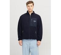 Outdoorjacke JACK & JONES "JJTHEO - Fleecejacke mit Stehkragen und Logoprint", Herren, Gr. S, blau (sky captain), Web, Obermaterial: 100% Polyester, unifarben, regular fit, Jacken Outdoorjacke, Print,