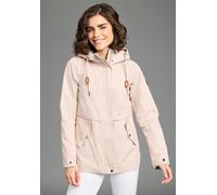 Outdoorjacke KANGAROOS, Damen, Gr. 42, beige, Web, Obermaterial: 66% Baumwolle, 34% Polyester. Futter: 100% Polyester, kontrastfarbene Details, unifarben, Jacken Outdoorjacke, Übergangsjacke gefüttert
