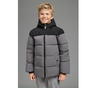 Outdoorjacke KANGAROOS "Winterjacke von KangaROOS mit kontrastfarbigen Einsatz", Jungen, Gr. 176/182, grau (anthrazit), Web, Obermaterial: 100% Polyester. Futter: 100% Polyester. Wattierung: 100% Poly