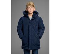 Outdoorjacke KANGAROOS "Winterwarme Jacke", Jungen, Gr. 152/158, blau (marine), Web, Obermaterial: 100% Polyester. Futter: 100% Polyester. Wattierung: 100% Polyester, unifarben, Basic, Rippbündchen, J