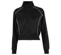 Outdoorjacke KARL KANI "Karl Kani OG Shadow Stripe Cropped Trackjacket", Damen, Gr. M, schwarz, sanftes weiß, 100% Polyester, gestreift, normal, amerikanischer Ausschnitt, Jacken Outdoorjacke (2510652