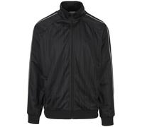 Outdoorjacke KARL KANI "Karl Kani Signature Shadow Stripe Trackjacket", Herren, Gr. S, schwarz (schwarz, sanftes weiß), 100% Polyester, unifarben, normal, amerikanischer Ausschnitt, Jacken Outdoorjack