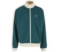 Outdoorjacke KARL KANI "Karl Kani Signature Sidestripe Pique Trackjacket", Herren, Gr. S, schwarz braun, sanftes weiß, 55% Polyester, 39% Baumwolle, 6% Elasthan, unifarben, normal, amerikanischer Auss
