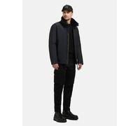 Outdoorjacke KHUJO "Huey", Herren, Gr. S (48), schwarz (grau), Obermaterial: 83% Polyester, 17% Elasthan. Innenfutter: 100% Nylon. Wattierung: 100% Polyester, regular fit hüftbedeckend, hoch geschloss