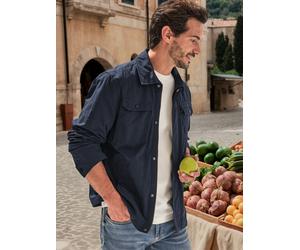 Outdoorjacke LERROS "Leichte Hemdjacke mit Funktion", Herren, Gr. XL, blau (blau night), 100% Nylon, Jacken Outdoorjacke, Wind- und Wasserabweisend, Atmungsaktiv, Aufgesetzte Brusttaschen (62474951-XL