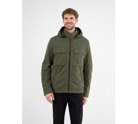 Outdoorjacke LERROS "Shell-Blouson mit abnehmbarer Kapuze", Herren, Gr. S, grün (deep olive), 75% Baumwolle, 25% Polyamid, Jacken Outdoorjacke (28100524-S) deep olive