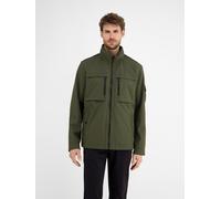 Outdoorjacke LERROS "Shell-Blouson mit Kapuze", Herren, Gr. XL, grün (deep olive), 100% Polyester, Jacken Outdoorjacke (38966541-XL) deep olive