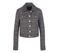 Outdoorjacke MADELEINE "Jacke Kurze Tweedjacke", Damen, Gr. 48, schwarz (schwarz, weiß), Obermaterial: 92% Baumwolle CO. 8% Polyester PES., Jacken Outdoorjacke (64437741-48) schwarz, weiß