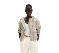 Outdoorjacke MARC O'POLO "aus gepeachtem Baumwoll-Canvas", Damen, Gr. 40, linen beige, Obermaterial: 100% Baumwolle, unifarben, elastischer Bund, Jacken Outdoorjacke (49099154-40) linen beige