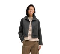 Outdoorjacke MARC O'POLO "aus hochwertigem Doubleface", Damen, Gr. 46, grau (middle grau melange), Obermaterial: 50% Wolle (Schafwolle), 47% Polyester, 3% Sonstige Fasern, unifarben, regular fit, blin