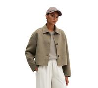 Outdoorjacke MARC O'POLO "aus hochwertigem Melange-Doubleface", Damen, Gr. 38, stone taupe melange, Obermaterial: 50% Wolle, 47% Polyester, 3% Sonstige Fasern, unifarben, regular fit, blind abgesteppt