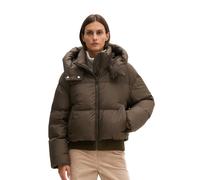 Outdoorjacke MARC O'POLO "aus recycelten Materialien", Damen, Gr. 46, braun (burnt coffee), Obermaterial: 100% Polyester. Füllung: 80% Daune, 20% Feder. Futter: 100% Polyamid, unifarben, Strickbündche
