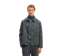 Outdoorjacke MARC O'POLO "aus weichem Double Face Wool Blend", Herren, Gr. XXL, grün (skipping stone), Obermaterial: 50% Wolle, 47% Polyester, 3% Sonstige Fasern, unifarben, regular fit, normaler Saum