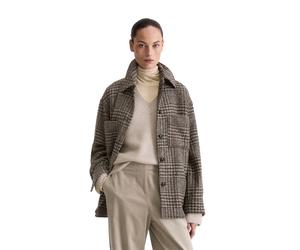 Outdoorjacke MARC O'POLO "aus Wolle-Mix", Damen, Gr. 38, schwarz, Obermaterial: 50% Wolle, 40% Polyacryl, 5% Polyester, 5% Sonstige Fasern, kariert, relaxed fit, Jacken Outdoorjacke (32247034-38) schw