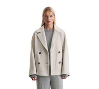 Outdoorjacke MARC O'POLO "aus Wolle-Mix", Damen, Gr. 40, beige (linen beige), Obermaterial: 75% Wolle (Schafwolle), 25% Polyamid, unifarben, relaxed fit, blind abgesteppte Kante, Jacken Outdoorjacke (