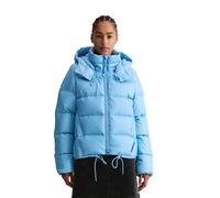 Outdoorjacke MARC O'POLO DENIM "aus recyceltem Polyester-Ripstop", Damen, Gr. L, azure sky, Obermaterial: 100% Polyester; Füllung: 70% Daune, 30% Feder, unifarben, regular fit, normaler Saum, Jacken O