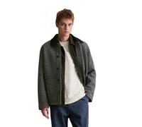 Outdoorjacke MARC O'POLO DENIM "aus warmem Double-Face-Woll-Mix", Herren, Gr. L, schwarz, Obermaterial: 53% Wolle (Schafwolle), 44% Polyester, 1% Polyamid, 1% Polyacryl, 1% Lyocell, gemustert, regular