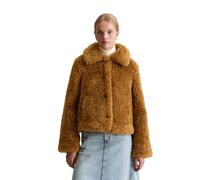 Outdoorjacke MARC O'POLO DENIM "aus weichem Curly-Plüsch", Damen, Gr. XL, true braun, Obermaterial: 100% Polyester; Futter: 100% Baumwolle, unifarben, regular fit, normaler Saum, Jacken Outdoorjacke (