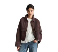 Outdoorjacke MARC O'POLO DENIM "mit abnehmbarem Teddykragen", Damen, Gr. XXS, braun (espresso braun), Obermaterial: 98% Baumwolle, 2% Elasthan. Futter: 100% Polyester, unifarben, regular fit, Manschet