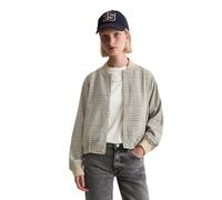 Outdoorjacke MARC O'POLO DENIM "mit recyceltem Polyester", Damen, Gr. XL, sanftes weiß, Obermaterial: 65% Polyester, 33% Viskose, 2% Elasthan; Futter: 95% Polyester, 5% Baumwolle, kariert, regular fit