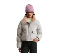 Outdoorjacke MARC O'POLO DENIM "mit weichem Teddyplüschkragen", Damen, Gr. S, grau (stone melange), Obermaterial: 55% Polyester, 45% Polyamid. Füllung: 100% Polyester. Futter: 100% Polyester, unifarbe