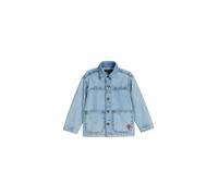 Outdoorjacke MARC O'POLO "im Overshirt-Stil", Jungen, Gr. 104/110, blau (light blau denim), Obermaterial: 100% Baumwolle, unifarben, regular fit, Manschette, Jacken Outdoorjacke (84126523-104) light b