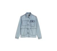 Outdoorjacke MARC O'POLO "im Overshirt-Stil", Kinder, Gr. 164, light blau denim, Obermaterial: 100% Baumwolle, unifarben, regular fit, Manschette, Jacken Outdoorjacke (91575825-164) light blau denim
