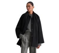 Outdoorjacke MARC O'POLO "mit abnehmbarem Schal", Damen, Gr. 42, deep night blau, Obermaterial: 50% Wolle (Schafwolle), 50% Polyester, unifarben, relaxed fit, Jacken Outdoorjacke (35133033-42) deep ni