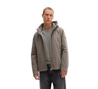 Outdoorjacke MARC O'POLO "mit abnehmbarer Kapuze", Herren, Gr. M, grau (graphite dust), Obermaterial: 47% Polyester, 42% Baumwolle, 11% Polyamid, unifarben, regular fit, Manschette, Jacken Outdoorjack