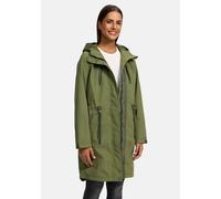 MARIKOO Damen Winterjacke (XS-6XL) - Übergangsjacke, lang geschnitten, Kapuze mit Kordelzug, Warme Jacke Frauen - N017 (M, Olive)