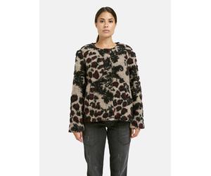 Outdoorjacke MILANO ITALY, Damen, Gr. 42, beige (schwarz), Web, Material: 50% Wolle, 47% Polyester, 3% andere Fasern, bestickt, gerade kurz, eingesetzt gerader Abschluss, Jacken Outdoorjacke (55291567