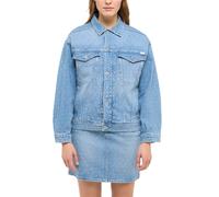 Outdoorjacke MUSTANG "Damen Style Arcata Boyfriend Jacket", Damen, Gr. L, hellblau, Web, 99% Baumwolle, 1% Elasthan, gepunktet, loose fit, Jacken Outdoorjacke (90126735-L)