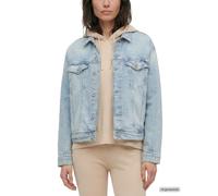 Outdoorjacke MUSTANG "Damen Style Arcata Boyfriend Jacket", Damen, Gr. M, blau (blau hell), Denim/Jeans, 99% Baumwolle, 1% Elasthan, unifarben, loose fit normal, Jacken Outdoorjacke (46698348-M) blau
