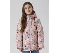 Outdoorjacke NAME IT "NKFMAXI PA JACKET AOP NOOS", Kinder, Gr. 158, rosa (violet ice aop:rose), Web, Obermaterial: 100% Polyester, bedruckt, geblümt, Po-bedeckend, Windstopperbündchen, Jacken Outdoorj