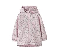 Outdoorjacke NAME IT "NMFMAXI JACKET LI AOP NOOS", Mädchen, Gr. 92, lila snow aop:4 floral patchwork, Web, Obermaterial: 100% Polyester, bedruckt, Po-bedeckend, elastischer Bund, Jacken Outdoorjacke (