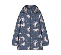 Outdoorjacke NAME IT "NMFMAXI JACKET LI AOP NOOS", Mädchen, Gr. 92, vintage indigo aop:8 horse, Web, Obermaterial: 100% Polyester, bedruckt, Po-bedeckend, elastischer Bund, Jacken Outdoorjacke (541511