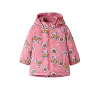 Outdoorjacke NAME IT "NMFMAXI JI PAW JACKET NOOS CPLGM", Mädchen, Gr. 110, pink (flowering ginger), Web, Obermaterial: 100% Polyester, bedruckt, normal, elastischer Bund, Jacken Outdoorjacke, Kunstfas